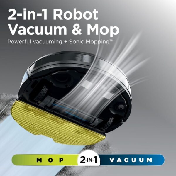 Shark Robot Vacuum & Mop Combo, Powerful Suction, Matrix Plus, 60-Day Debris Capacity, HEPA Bagless Self Empty Base, Sonic Mopping, Home Mapping for Pet.